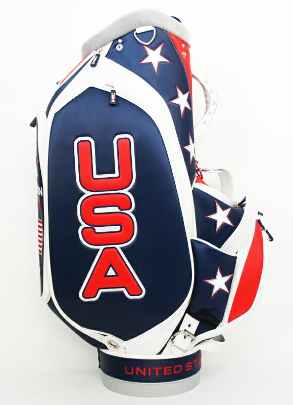 【新品未使用】ScottyCameron スコッティキャメロン スタッフバッグ Staff Bag 2012 USA ゴルフバッグ キャディバッグ 2012年ライダーカップUSAチームモデル 白、赤、青 トリコロールカラー 9.5インチ