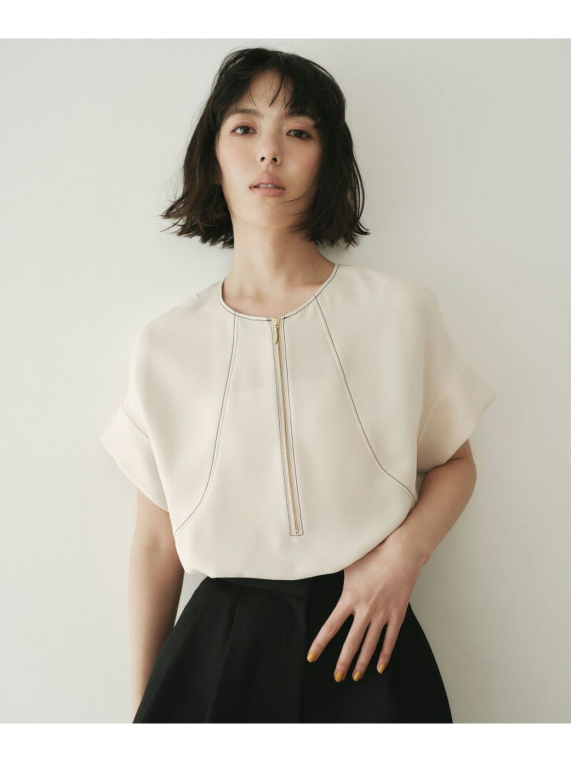 Rakuten - ＜EMMEL REFINES＞EM 2WAY ジップ ブラウス EMMEL REFINES ユナイテッドアローズ グリーンレーベルリラクシング トップス シャツ・ブラウス ブラック ホワイト グレー【送料無料】[Rakuten Fashion]
