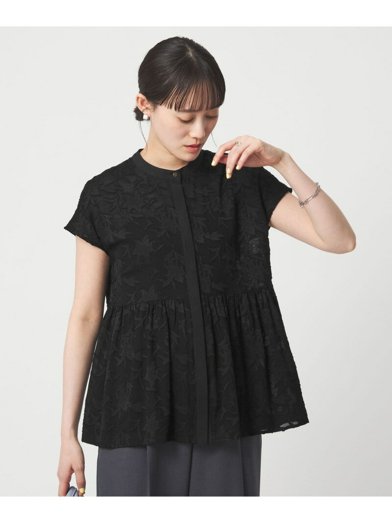 カット ジャガード フレンチスリーブ ブラウス UNITED ARROWS green label relaxin...