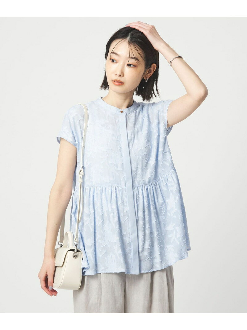 Rakuten - カット ジャガード フレンチスリーブ ブラウス UNITED ARROWS green label relaxing ユナイテッドアローズ グリーンレーベルリラクシング トップス シャツ・ブラウス ブラック ブルー ホワイト【送料無料】[Rakuten Fashion]