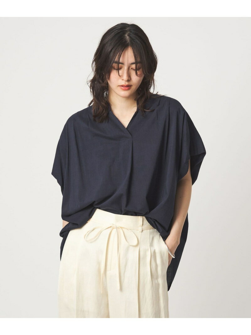 樂天商城 - [size SHORTあり]ショルダー タック スキッパー ブラウス UNITED ARROWS green label relaxing ユナイテッドアローズ グリーンレーベルリラクシング トップス シャツ・ブラウス ホワイト ネイビー【送料無料】[Rakuten Fashion]