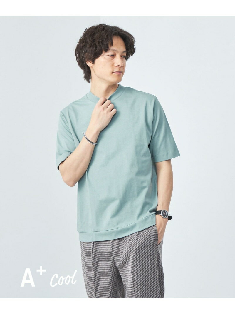 A+ COOL ビズ クルーネック Tシャツ -接触冷感・吸水速乾- UNITED ARROWS green label relaxing ユナイテッドアローズ グリーンレーベルリラクシング トップス カットソー・Tシャツ グリーン ホワイト イエロー ネイビー【送料無料】[Rakuten Fashion]