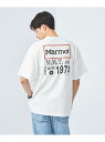 ＜Marmot＞GLR ALLSTAR ロゴ Tシャツ -吸水速乾・ストレッチ・UVカット- UNITED ARROWS green label relaxing ユナイテッドアローズ グリーンレーベルリラクシング トップス カットソー・Tシャツ ホワイト ネイビー*