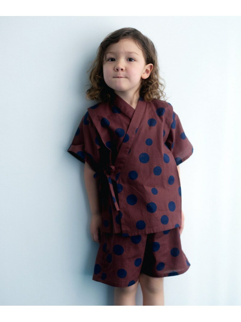 Jinbei (Japanese summer wear) with polka dot pattern / Kids UNITED ARROWS green label relaxing (Lucky bag, gift, etc.) Navy, White, Brown [Free Shipping] [Rakuten Fashion]