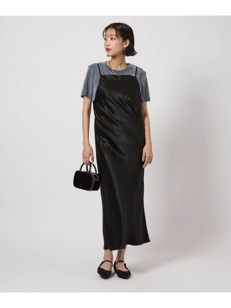 サテン キャミソール ワンピース UNITED ARROWS green label relaxing ユナイテッドアローズ グリーンレーベルリラクシング ワンピース・ドレス ワンピース ホワイト ブラック【送料無料】[Rakuten Fashion]のサムネイル