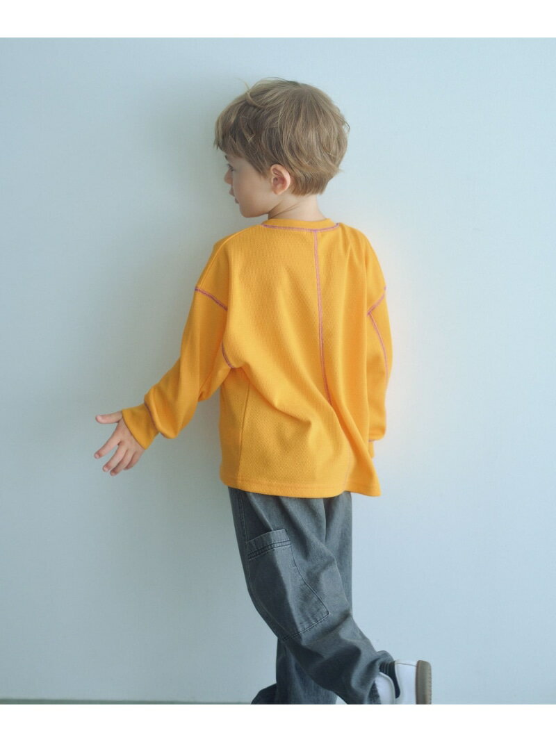 【SALE／10%OFF】ハニカム 配色 プルオーバー / キッズ 100cm-160cm UNITED ARROWS green label relaxing ユナイテッドアローズ グリーンレーベルリラクシング トップス カットソー・Tシャツ ホワイト イエロー ブラック ブルー【RBA_E】[Rakuten Fashion]のサムネイル