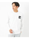 グリーンレーベル リラクシング 服 メンズ 【WEB限定】＜THE NORTH FACE＞ロングスリーブスクエアロゴティー Tシャツ UNITED ARROWS green label relaxing ユナイテッドアローズ グリーンレーベルリラクシング トップス カットソー・Tシャツ ホワイト ブラック グレー【送料無料】[Rakuten Fashion]