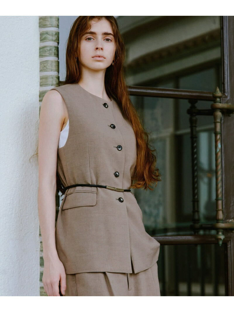 【SALE／30%OFF】パウダリー ノーカラー ジレ UNITED ARROWS green label relaxing ユナイテッドアロー..