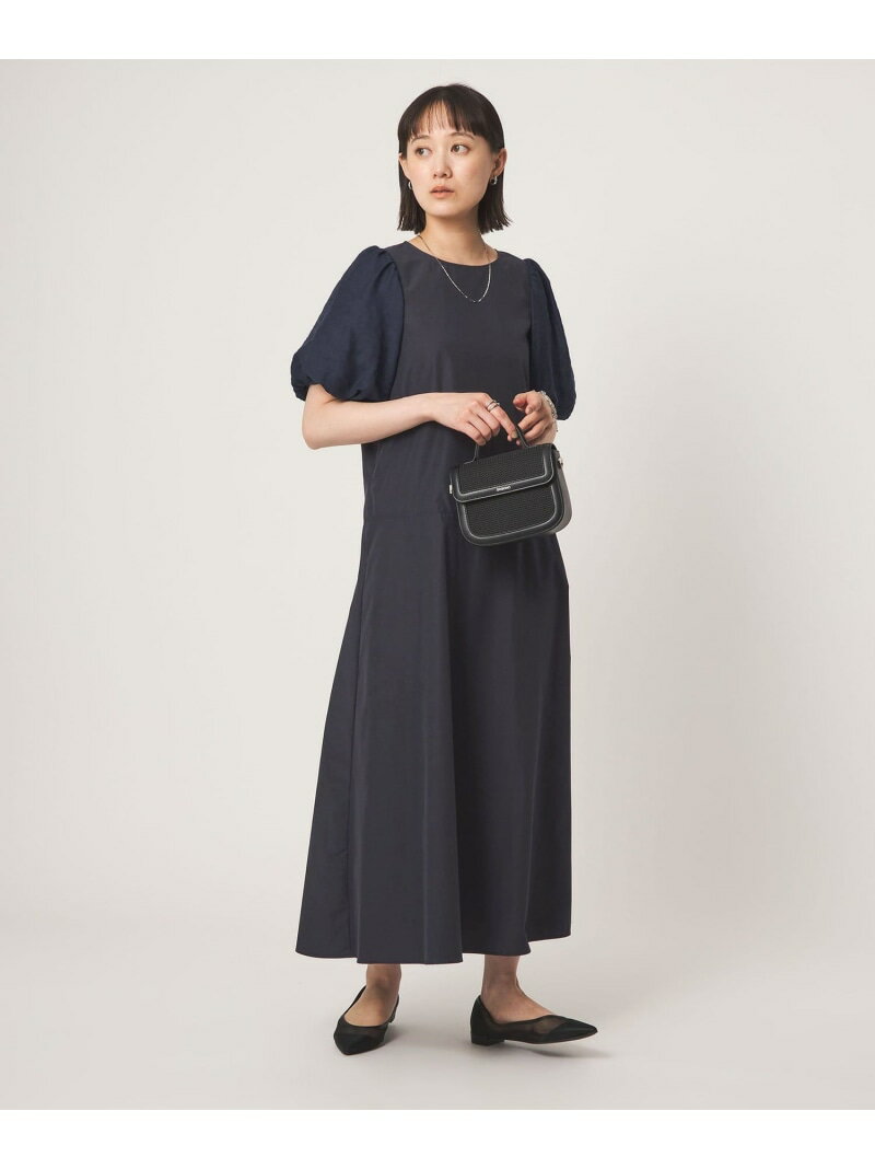 バルーンスリーブ ドッキング ワンピース UNITED ARROWS green label relaxing ユナイテッドアローズ グリーンレーベルリラクシング ワンピース・ドレス ワンピース ネイビー