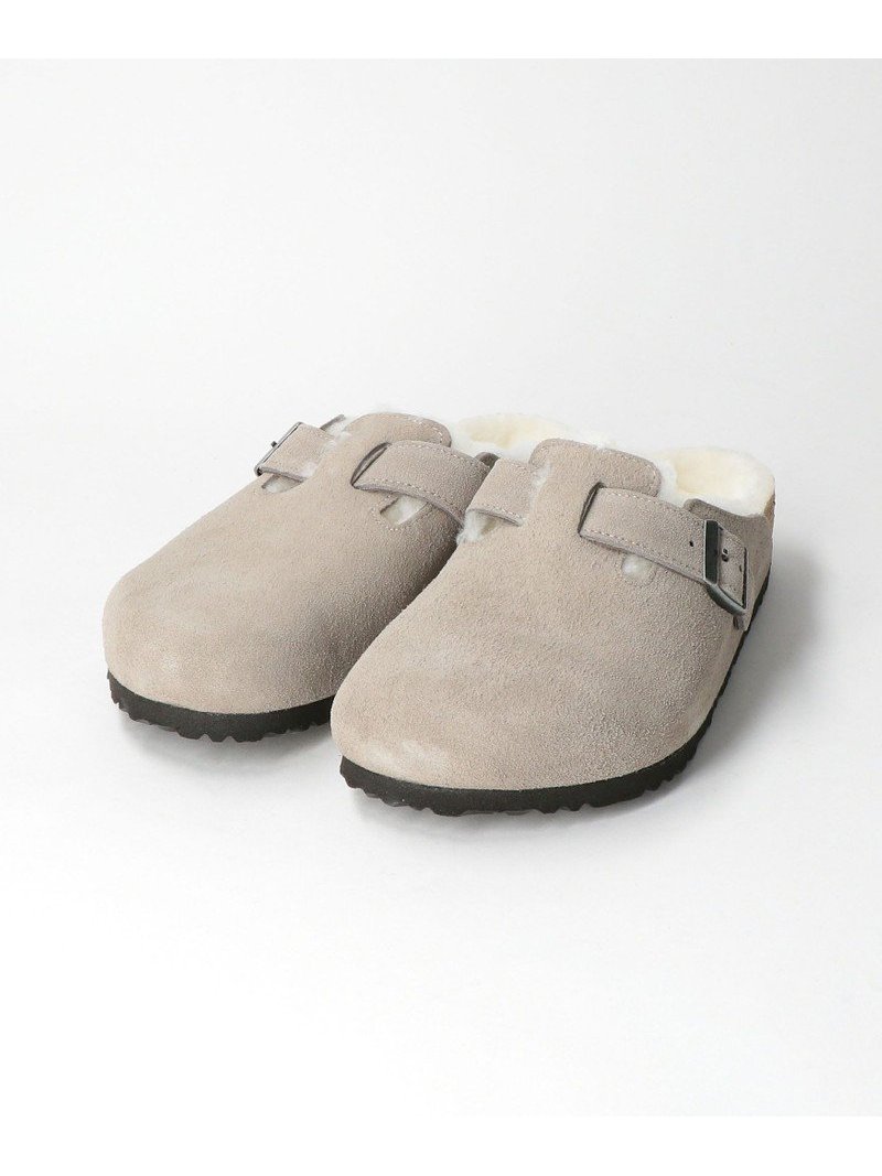 ＜BIRKENSTOCK＞BOSTON SHEARLING サンダル UNITED ARROWS green label relaxing ユナイテッドアローズ グリーンレーベルリラクシング シューズ・靴 サンダル グレー ブラック【送料無料】[Rakuten Fashion]