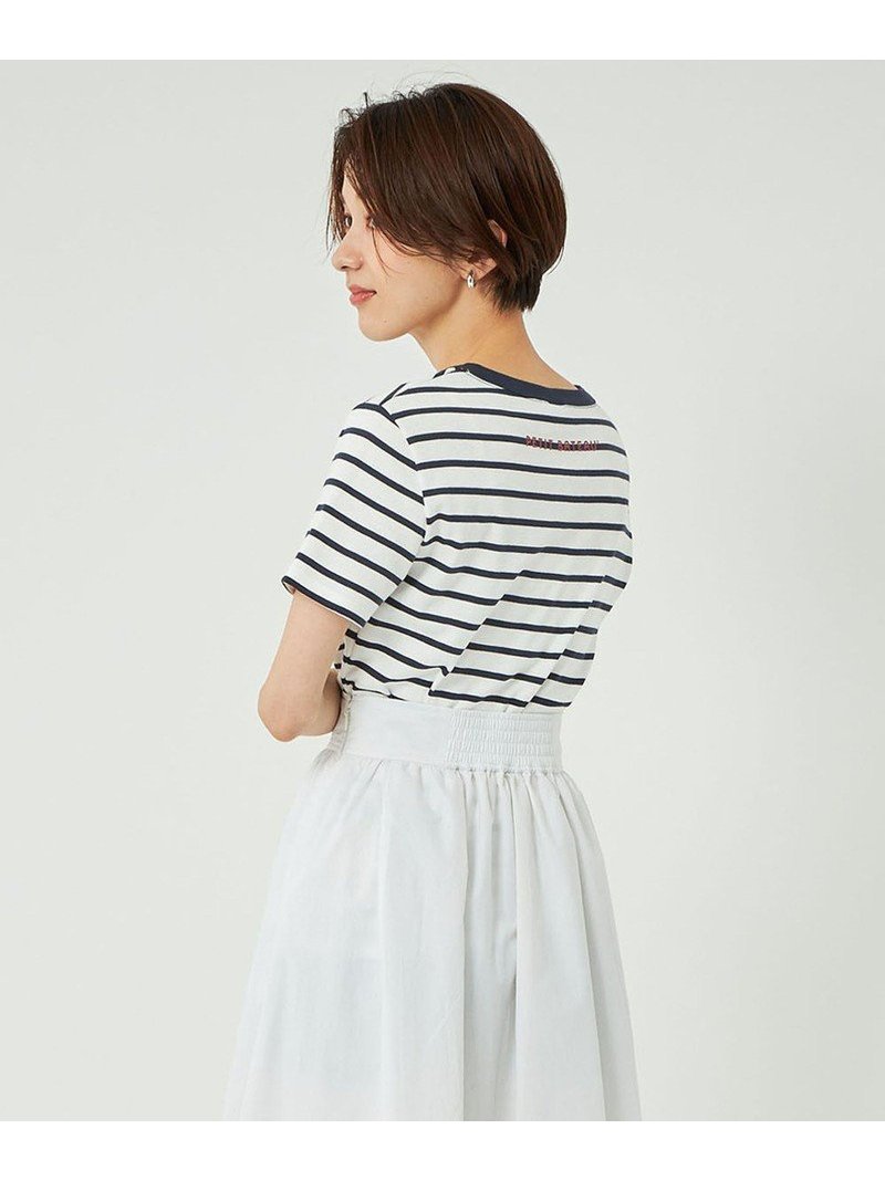 【別注】＜PETIT BATEAU＞バック プリント ショートスリーブ Tシャツ UNITED ARROWS green label relaxing ユナイテッドアローズ グリーンレーベルリラクシング トップス カットソー・Tシャツ ホワイト ブラック カーキ【先行予約】*【送料無料】[Rakuten Fashion]のサムネイル