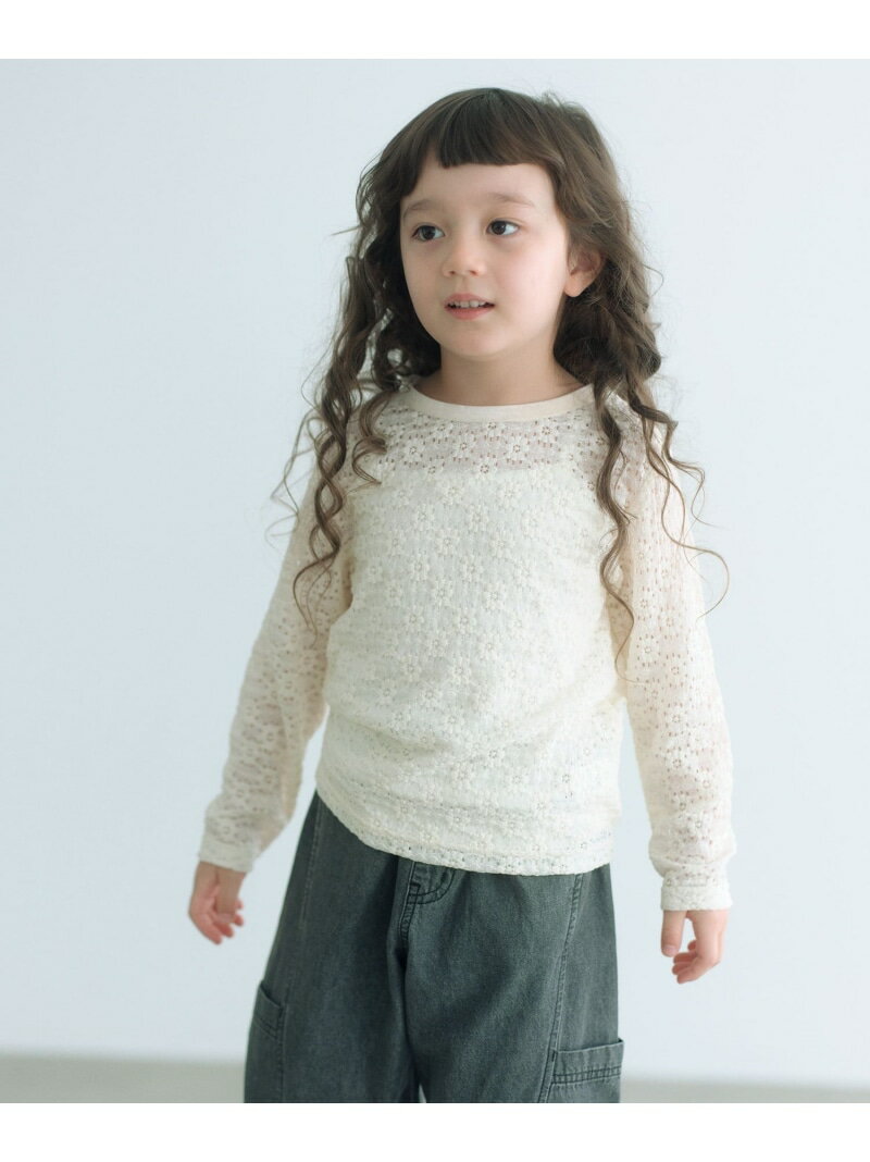 楽天green label relaxing【SALE／25％OFF】花柄 ジャガードトップス / キッズ 100cm-160cm UNITED ARROWS green label relaxing ユナイテッドアローズ グリーンレーベルリラクシング トップス カットソー・Tシャツ ブラック ホワイト ブルー【RBA_E】[Rakuten Fashion]