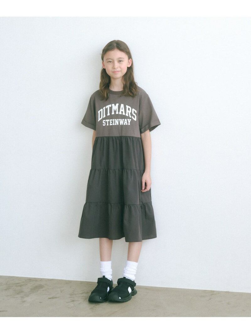 ティアード カレッジ ロゴ ワンピース 140cm-160cm UNITED ARROWS green label relaxing ユナイテッドアローズ グリーンレーベルリラクシング ワンピース・ドレス ワンピース グレー ネイビー【送料無料】[Rakuten Fashion]