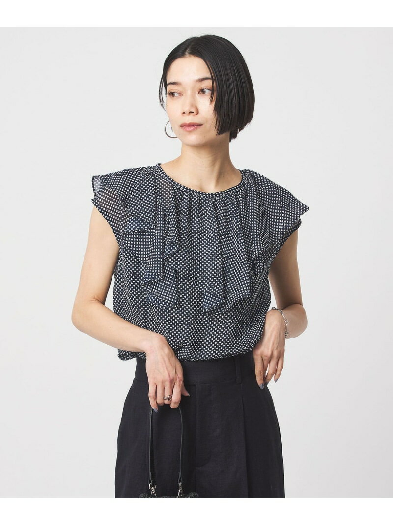 乐天商城 - アシンメトリー フリル フレンチスリーブ ブラウス UNITED ARROWS green label relaxing ユナイテッドアローズ グリーンレーベルリラクシング トップス シャツ・ブラウス ブラック【送料無料】[Rakuten Fashion]