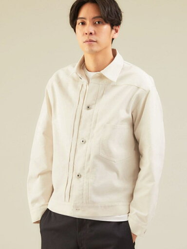 Hopsack Type-1 Jean Jacket 3225-155-3136: Off White Hopsack Type-1 Jean Jacket 3225-155-3136: Off White