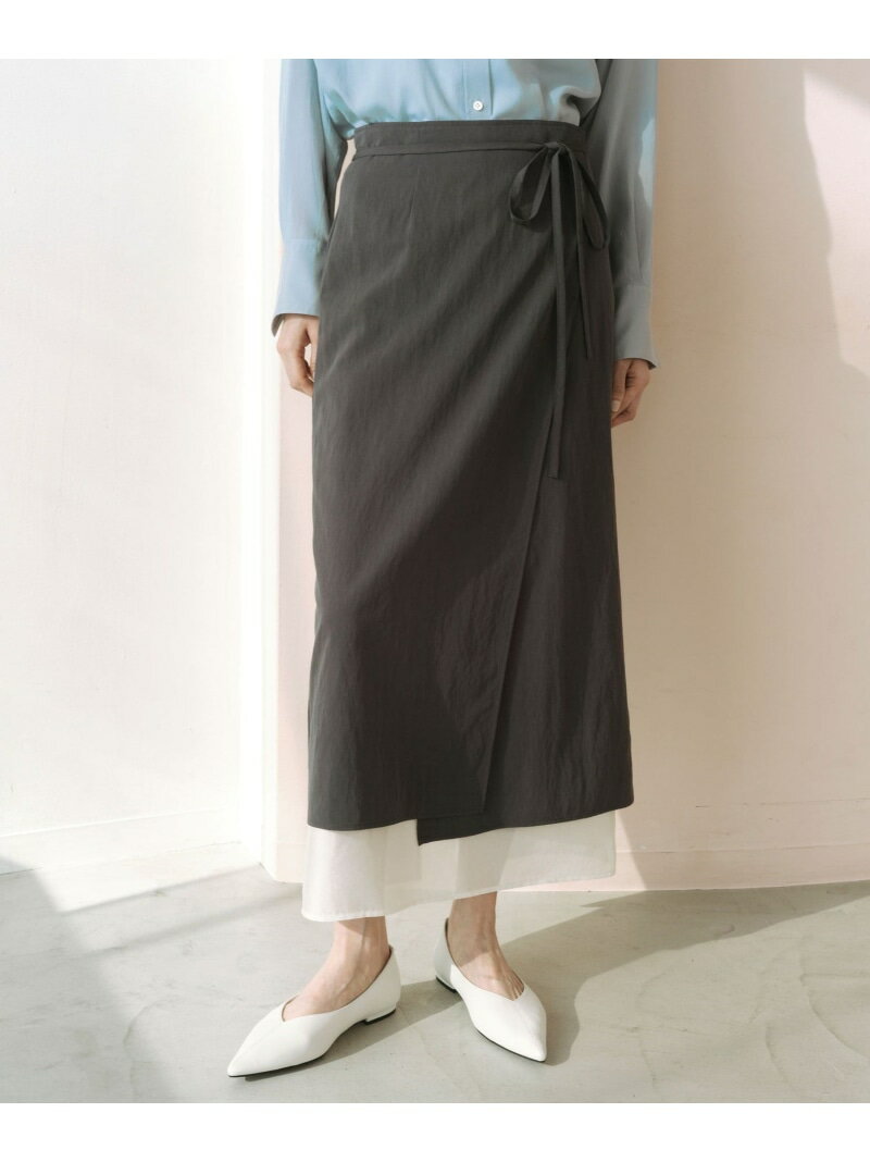 樂天商城 - ＜SEASONAL COLLECTION＞ラップ レイヤード スカート UNITED ARROWS green label relaxing ユナイテッドアローズ グリーンレーベルリラクシング スカート ロング・マキシスカート グレー【送料無料】[Rakuten Fashion]