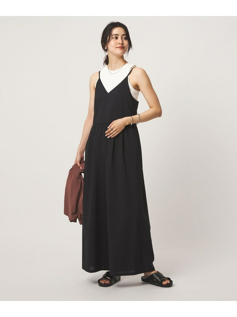 Camisole All-in-One UNITED ARROWS green label relaxing All-in-One/Overalls All-in-One/Jumpsuit Black Beige [Free Shipping] [Rakuten Fashion]