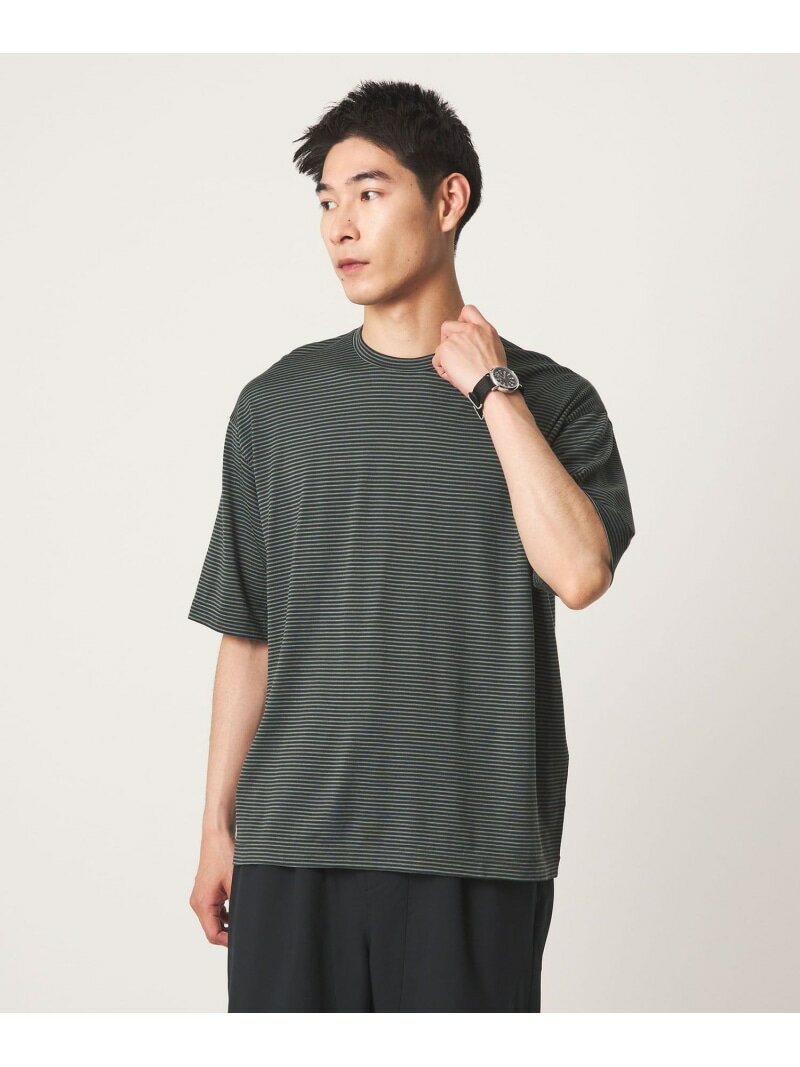 乐天商城 - FINE BASIC ボーダー Super100's ウール 半袖 Tシャツ UNITED ARROWS green label relaxing ユナイテッドアローズ グリーンレーベルリラクシング トップス カットソー・Tシャツ グリーン【送料無料】[Rakuten Fashion]