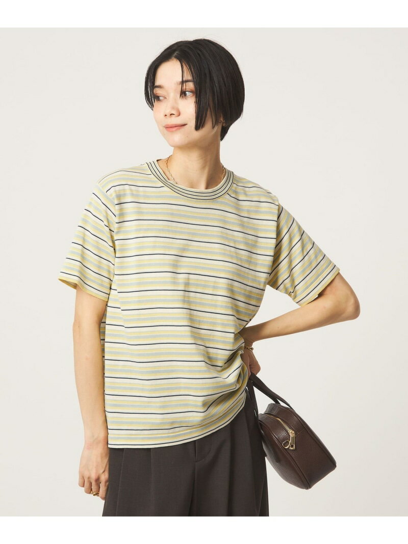Rakuten - ＜RYE TENDER＞ボーダー ニット Tシャツ UNITED ARROWS green label relaxing ユナイテッドアローズ グリーンレーベルリラクシング トップス ニット ベージュ【送料無料】[Rakuten Fashion]