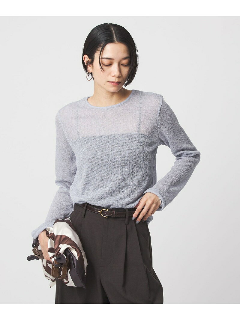 乐天商城 - 【SALE／25%OFF】シャーリング シアー ロングスリーブ プルオーバー カットソー UNITED ARROWS green label relaxing ユナイテッドアローズ グリーンレーベルリラクシング トップス カットソー・Tシャツ ホワイト ブラック ブルー ブ【RBA_E】【送料無料】[Rakuten Fashion]