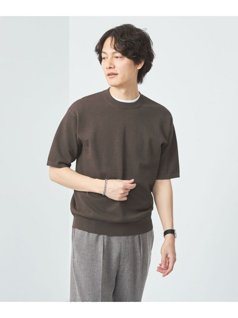 ペーパーカノコ クルーネック ニット UNITED ARROWS green label relaxing ユナイテッドアローズ グリーンレーベルリラクシング トップス ニット ブラウン ホワイト ネイビー【送料無料】[Rakuten Fashion]