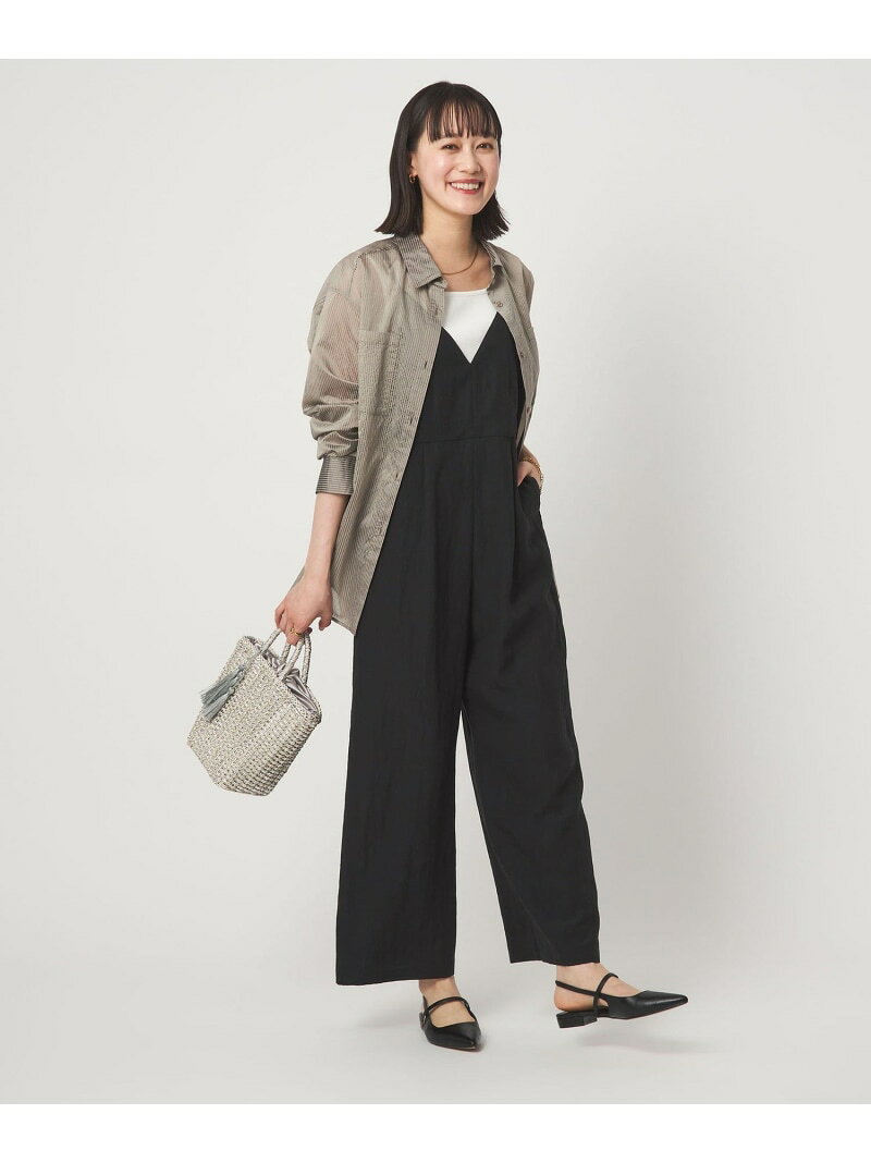 [size SHORT/TALLあり]フィブリル Vネック オールインワン UNITED ARROWS green la...