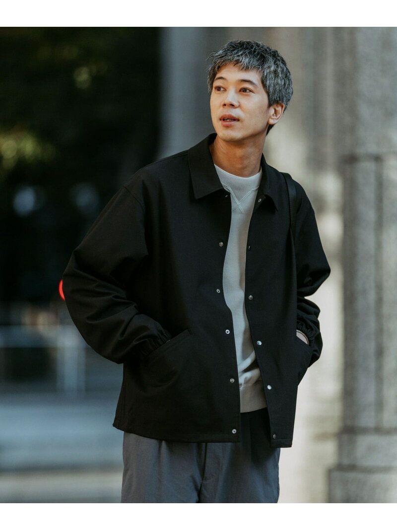 乐天商城 - FREELITCH コーチ ジャケット -2WAYストレッチ・吸水速乾- UNITED ARROWS green label relaxing ユナイテッドアローズ グリーンレーベルリラクシング ジャケット・アウター ブルゾン・ジャンパー ブラック ブラウン【送料無料】[Rakuten Fashion]