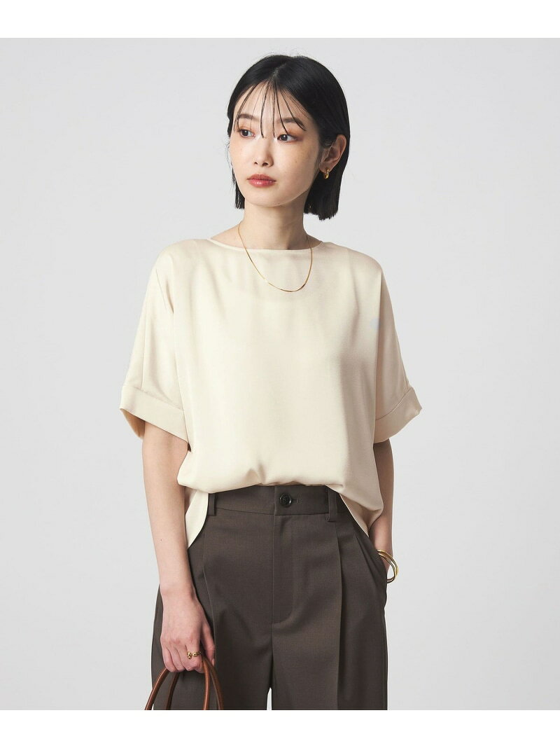 サテン TEE ブラウス UNITED ARROWS green label relaxing ユナイテッドアローズ グリーンレーベルリラクシング トップス シャツ・ブラウス ホワイト ブラウン ネイビー【送料無料】[Rakuten Fashion]