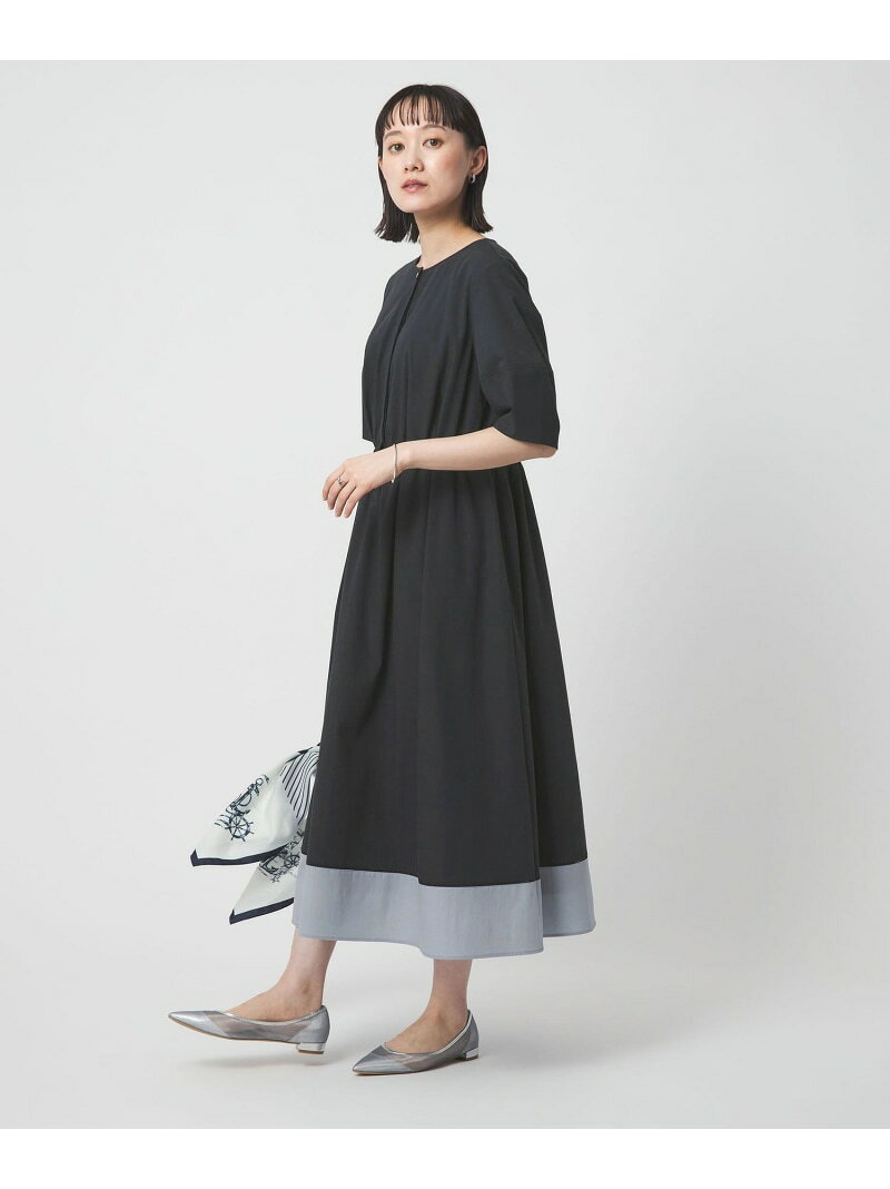 【SALE／25%OFF】ハシゴキリカエ ワンピース UNITED ARROWS green label relaxing ユナイテッドアローズ グリーンレーベルリラクシング ワンピース・ドレス ワンピース ネイビー ベージュ グレー【RBA_E】【送料無料】[Rakuten Fashion] 3
