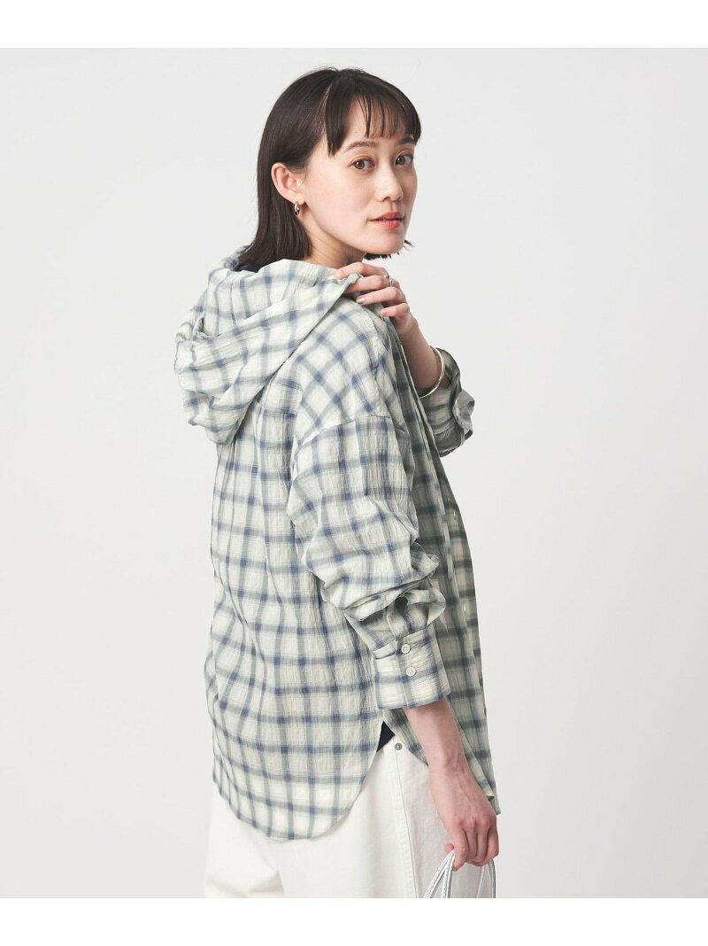 【SALE／50%OFF】【WEB限定】＜at ease＞フード チェック シャツ UNITED ARROWS green label relaxing ユナイテッドアローズ グリーンレーベルリラクシング トップス シャツ・ブラウス ブルー グレー【RBA_E】[Rakuten Fashion] greenlabelrelaxing-10067301 green label relaxing サンプル画像2