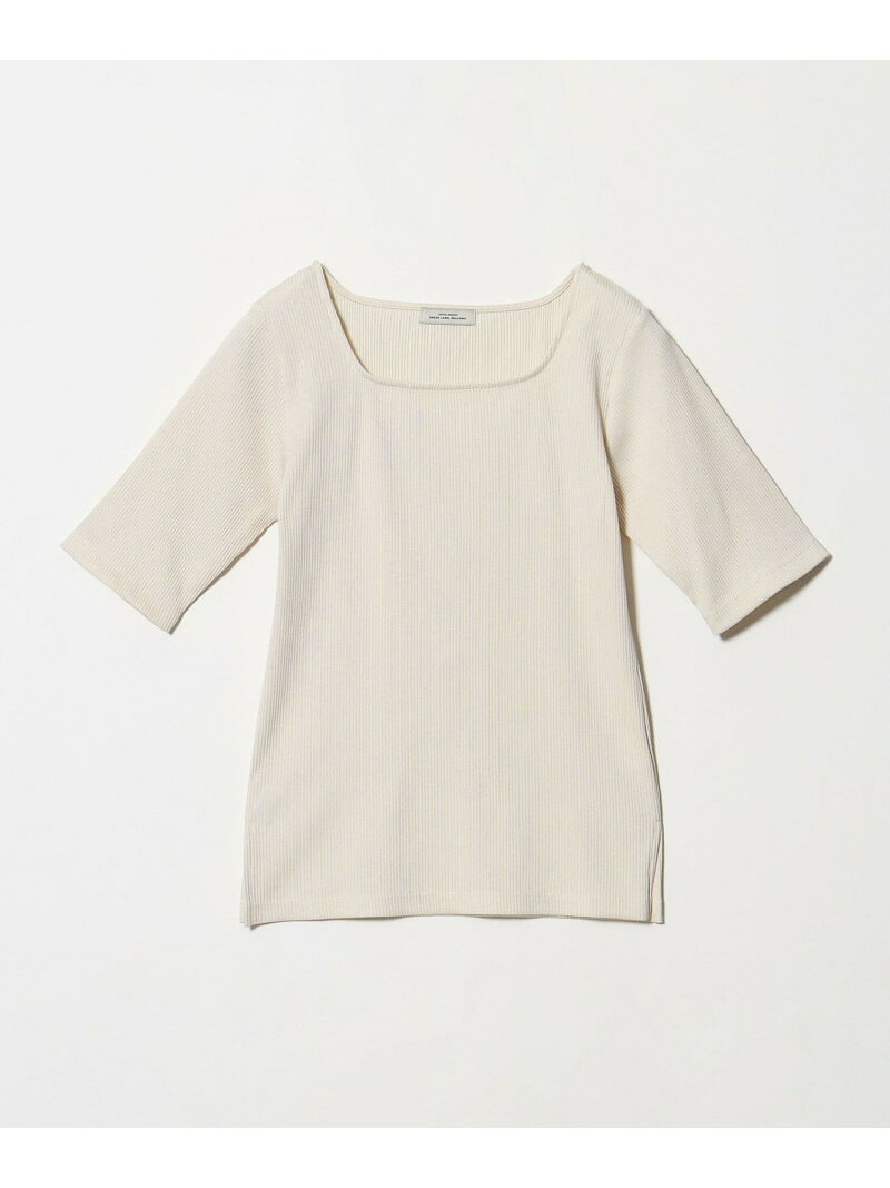 ブライトリブ スクエアネック 5分袖 プルオーバー カットソー UNITED ARROWS gr