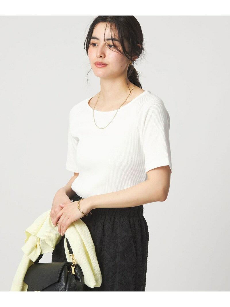 Rakuten - ブライトリブ ボートネック 5分袖 プルオーバー カットソー UNITED ARROWS green label relaxing ユナイテッドアローズ グリーンレーベルリラクシング トップス カットソー・Tシャツ ブラウン ネイビー ホワイト【送料無料】[Rakuten Fashion]