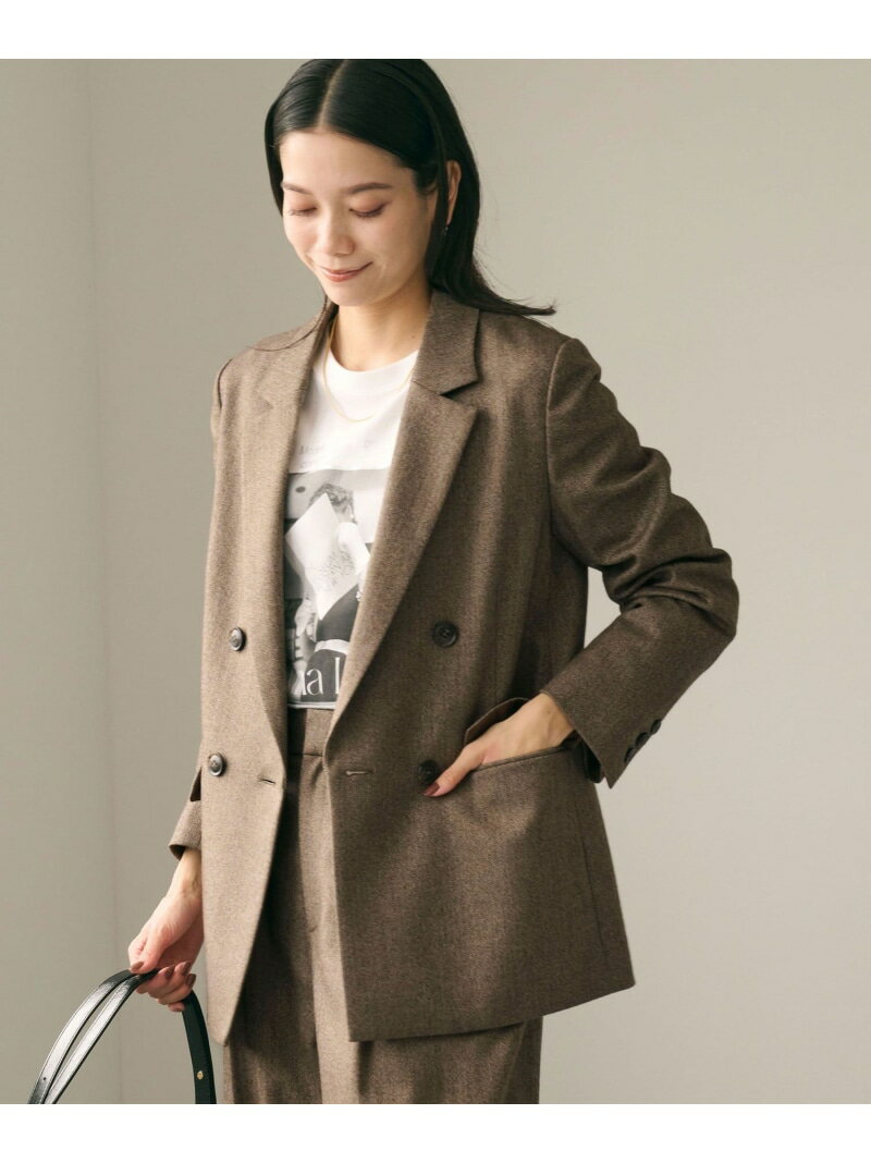 ホームスパン ダブル ジャケット ストレッチ UNITED ARROWS green label relaxing ユナイテッドアローズ グリーンレーベルリラクシング ジャケット・アウター テーラードジャケット・ブレザー ブラウン ブラック【送料無料】[Rakuten Fashion]のサムネイル