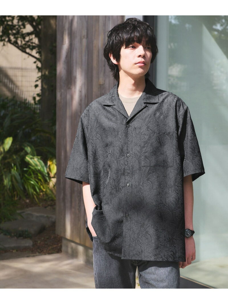 樂天商城 - リネンライク ジャガード オープンカラー 半袖 シャツ UNITED ARROWS green label relaxing ユナイテッドアローズ グリーンレーベルリラクシング トップス シャツ・ブラウス ネイビー グレー グリーン【送料無料】[Rakuten Fashion]