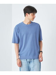 ミジンツイル クルーネック 半袖ニット Tシャツ UNITED ARROWS green label relaxing ユナイテッドアローズ グリーンレーベルリラクシング トップス ニット ブルー グレー【送料無料】[Rakuten Fashion]