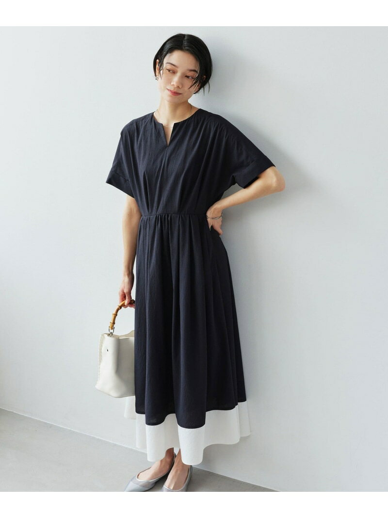 Rakuten - Breeze Cool ワンピース マシンウォッシャブル 通気性 UVカット UNITED ARROWS green label relaxing ユナイテッドアローズ グリーンレーベルリラクシング ワンピース・ドレス ワンピース グレー ベージュ ネイビー【送料無料】[Rakuten Fashion]