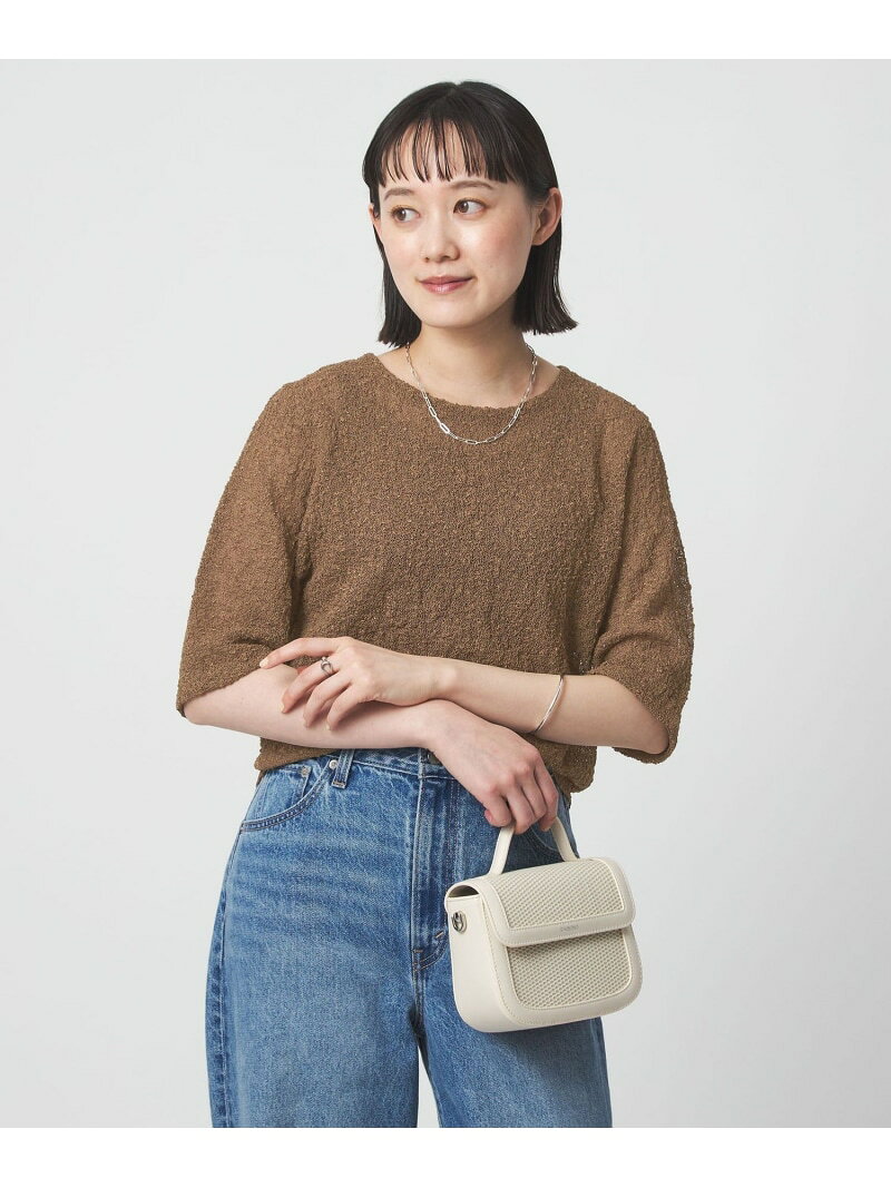 Rakuten - ノットヤーン ショートスリーブ プルオーバー ウォッシャブル UNITED ARROWS green label relaxing ユナイテッドアローズ グリーンレーベルリラクシング トップス ニット ブラウン ホワイト ブラック【送料無料】[Rakuten Fashion]