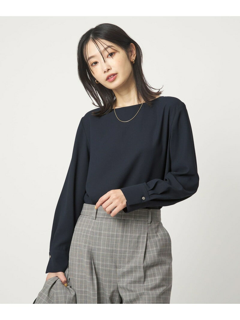 Rakuten - クルーネック ブラウス 2 マシンウォッシャブル UVカット UNITED ARROWS green label relaxing ユナイテッドアローズ グリーンレーベルリラクシング トップス シャツ・ブラウス ネイビー ホワイト【送料無料】[Rakuten Fashion]