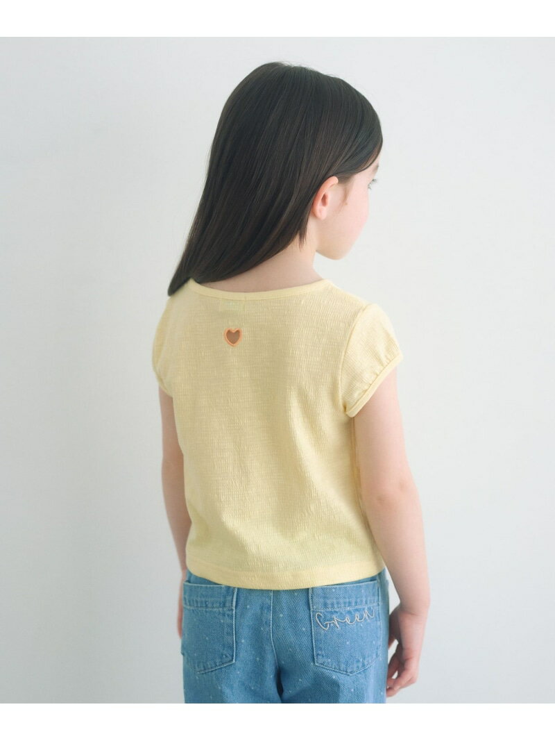 樂天商城 - 【WEB限定】ハート シシュウ Tシャツ / キッズ 100cm-160cm UNITED ARROWS green label relaxing ユナイテッドアローズ グリーンレーベルリラクシング トップス カットソー・Tシャツ イエロー ブラック グリーン[Rakuten Fashion]
