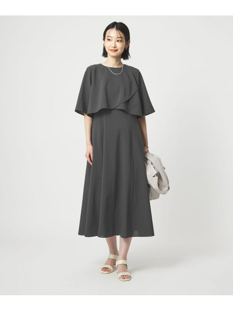 乐天商城 - ケープ ナローフレア ワンピース UNITED ARROWS green label relaxing ユナイテッドアローズ グリーンレーベルリラクシング ワンピース・ドレス ワンピース グレー【送料無料】[Rakuten Fashion]