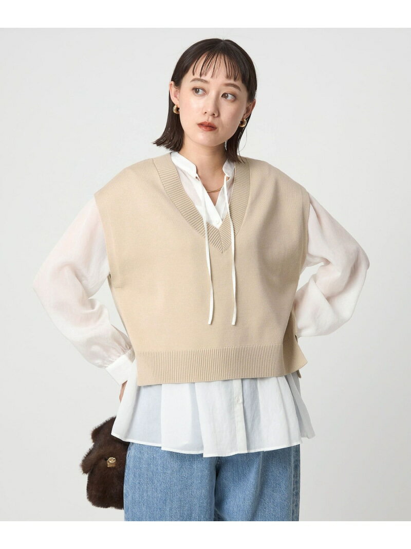 Vネック ニット ベスト UNITED ARROWS green label relaxing ユナイテッドアローズ グリーンレーベルリラクシング トップス ベスト・ジレ レッド ベージュ ブラック【送料無料】[Rakuten Fashion]のサムネイル