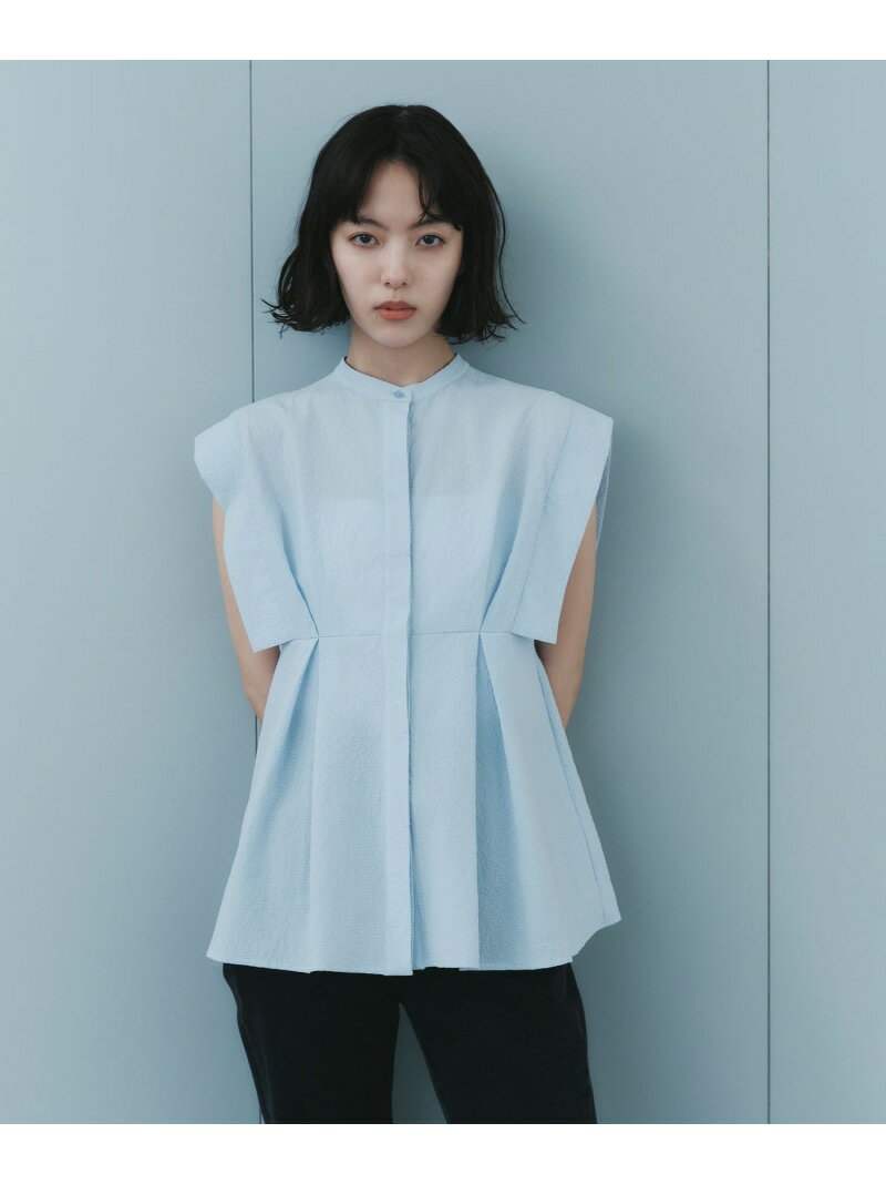 Rakuten - ＜EMMEL REFINES＞EM バンドカラー タック ショートスリーブ シャツ EMMEL REFINES ユナイテッドアローズ グリーンレーベルリラクシング トップス シャツ・ブラウス ブラック ブルー【先行予約】*【送料無料】[Rakuten Fashion]