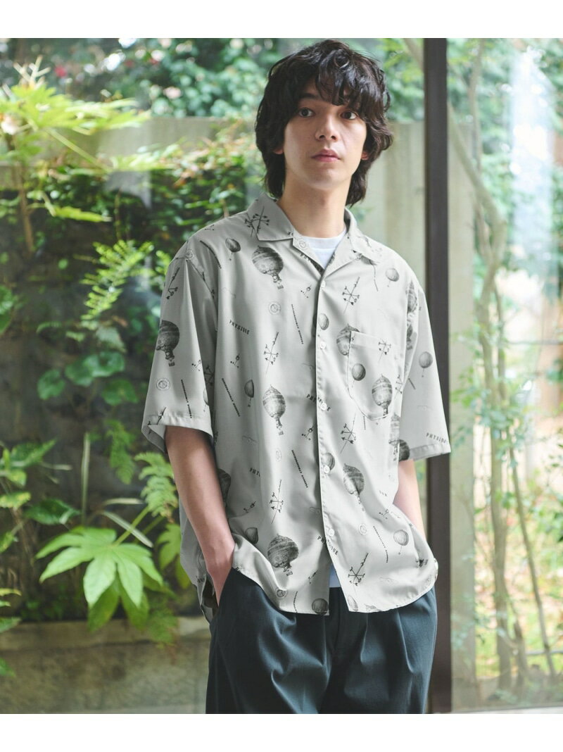 Rakuten - DEYROLLE オープンカラー 半袖 シャツ UNITED ARROWS green label relaxing ユナイテッドアローズ グリーンレーベルリラクシング トップス シャツ・ブラウス ネイビー グレー ブラック【送料無料】[Rakuten Fashion]