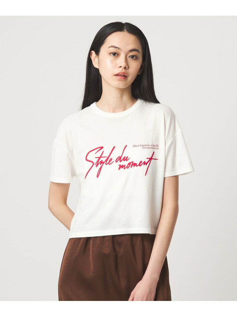 Rakuten - ＜EMMEL REFINES＞EM ロゴプリント ボックス Tシャツ EMMEL REFINES ユナイテッドアローズ グリーンレーベルリラクシング トップス カットソー・Tシャツ ホワイト グレー【送料無料】[Rakuten Fashion]
