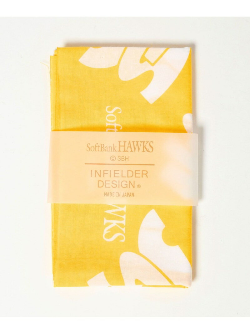 棉花 - 【別注】＜SoftBank HAWKS*INFIELDER DESIGN*GLR＞てぬぐい UNITED ARROWS green label relaxing ユナイテッドアローズ グリーンレーベルリラクシング ファッション雑貨 ハンカチ・ハンドタオル イエロー ブラック[Rakuten Fashion]