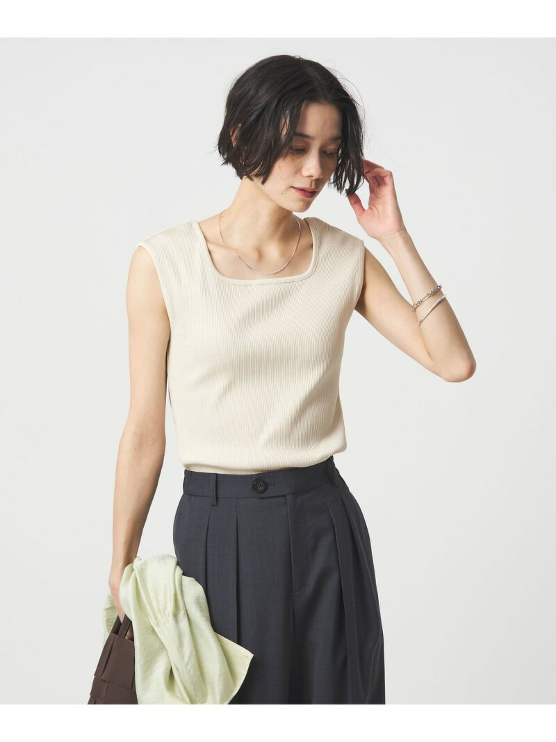 Rakuten - ブライトリブ デコルテ フレンチスリーブ プルオーバー カットソー UNITED ARROWS green label relaxing ユナイテッドアローズ グリーンレーベルリラクシング トップス カットソー・Tシャツ ホワイト ブラック ブルー【送料無料】[Rakuten Fashion]