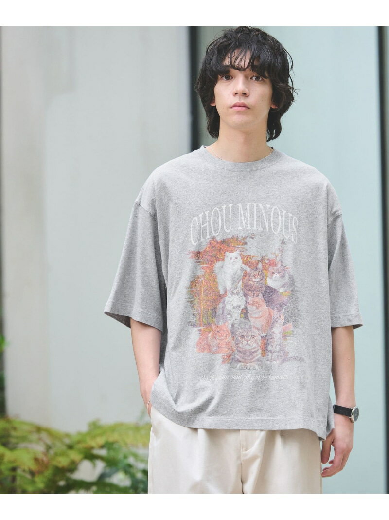 乐天商城 - 【WEB限定】＜GLR or＞キャット プリント 半袖 Tシャツ UNITED ARROWS green label relaxing ユナイテッドアローズ グリーンレーベルリラクシング トップス カットソー・Tシャツ ブラック グレー【送料無料】[Rakuten Fashion]