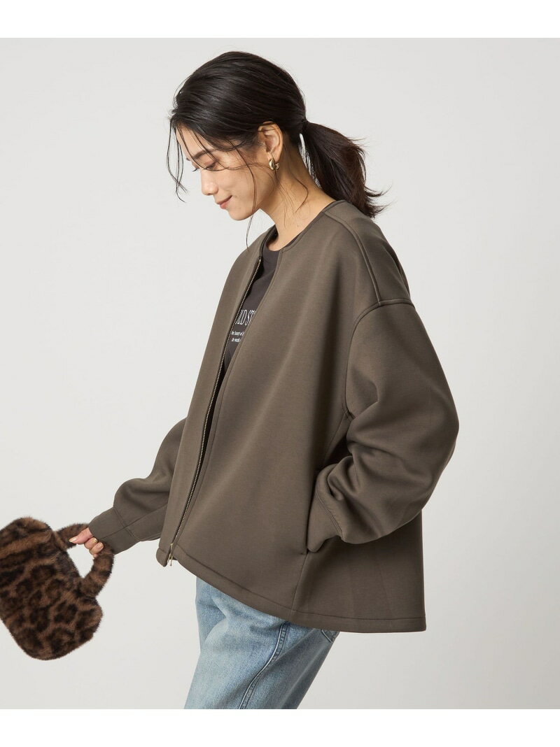 ダンボール ノーカラー ブルゾン UNITED ARROWS green label relaxing ユナイテッドアローズ グリーンレーベルリラクシング ジャケット・アウター ブルゾン・ジャンパー ブラック ホワイト グレー【送料無料】[Rakuten Fashion]のサムネイル