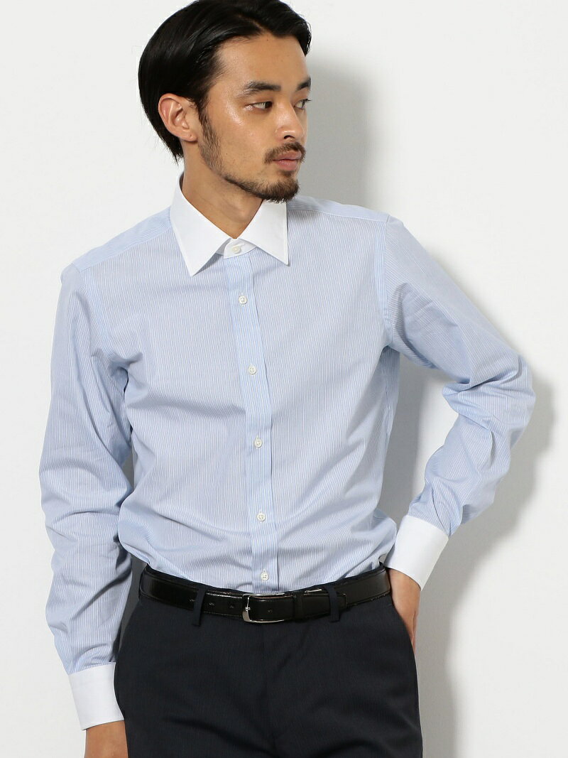 【SALE／30%OFF】[アルビニ] ALBINI ストライプ S/レギュラーカラー クレリック シャツ UNITED ARROWS green label relaxing ユナイテッドアローズ グリーンレーベルリラクシング スーツ・フォーマル Yシャツ・カッターシャツ ブルー【RBA_E】【送料無料】[Rakuten Fashion]