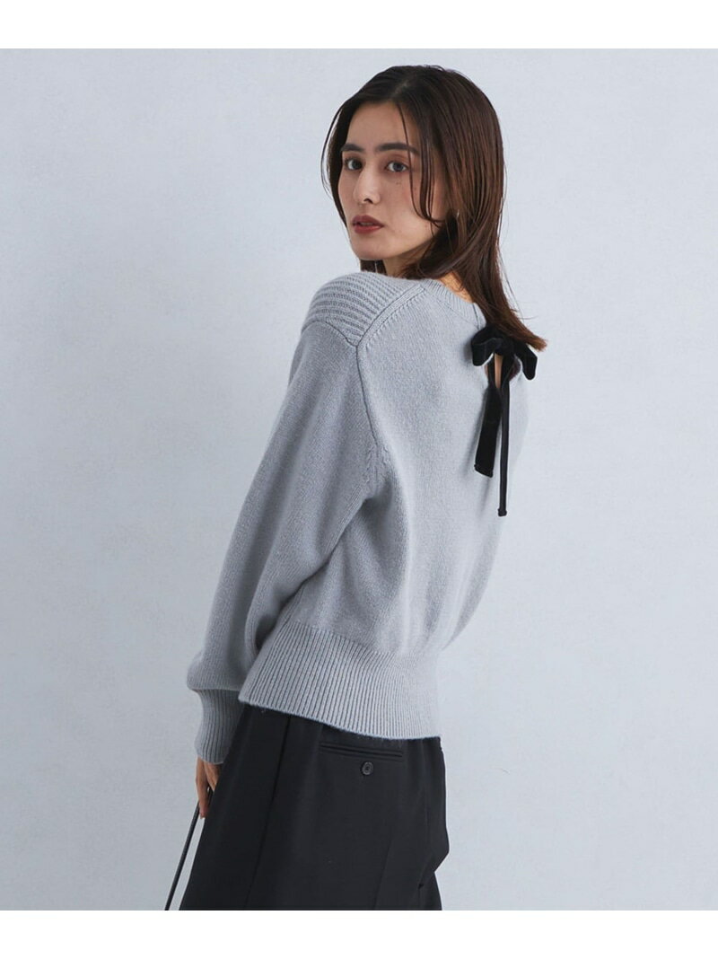 バック ベロアリボン ニット プルオーバー UNITED ARROWS green label relaxing ユナイテッドアローズ グリーンレーベルリラクシング トップス ニット グレー ブラウン【送料無料】[Rakuten Fashion]のサムネイル